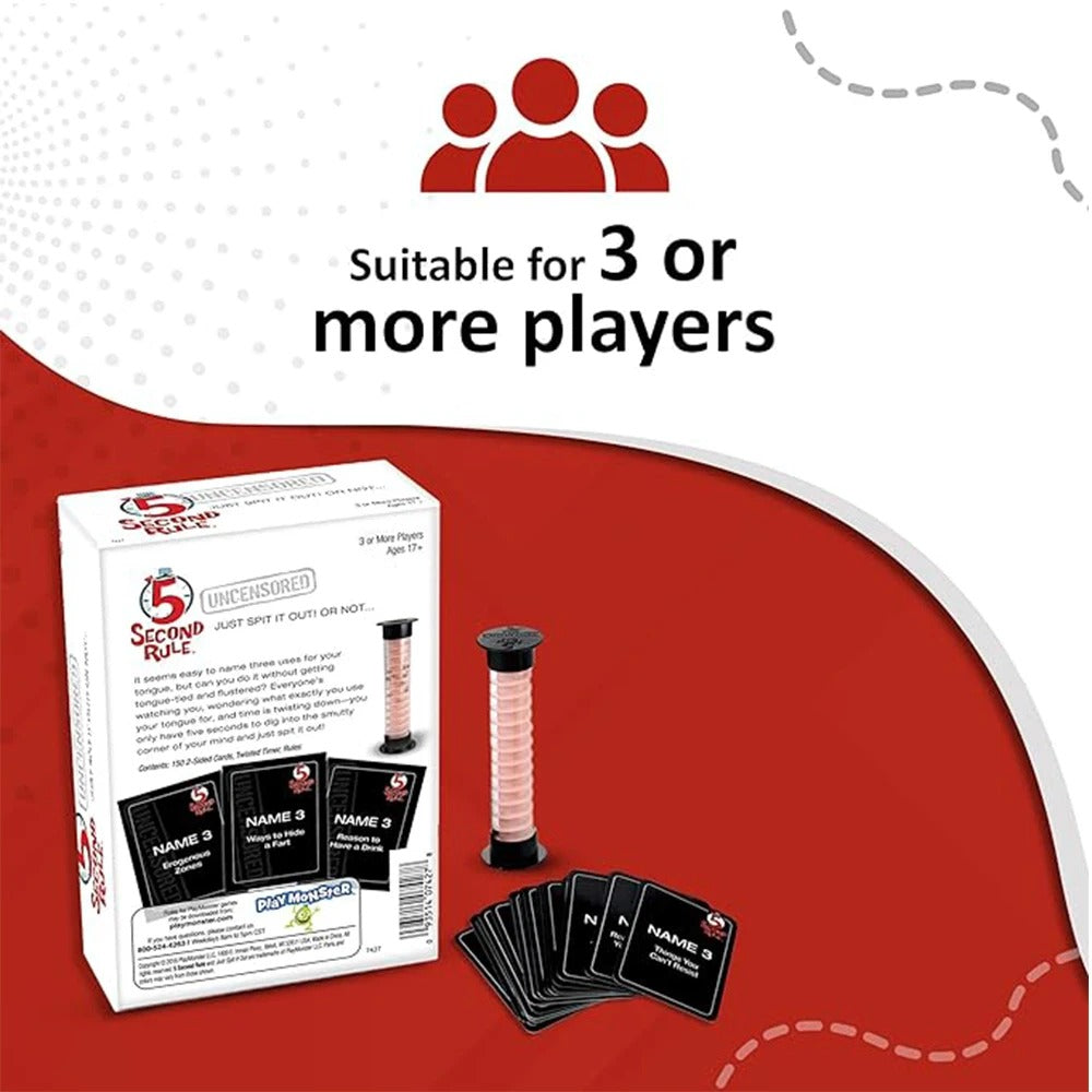 5 Second Rule Uncensored Card Game - Just Spit It Out! Or Not