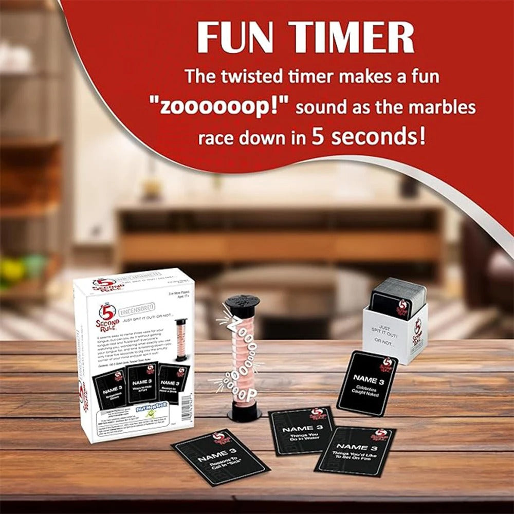 5 Second Rule Uncensored Card Game - Just Spit It Out! Or Not