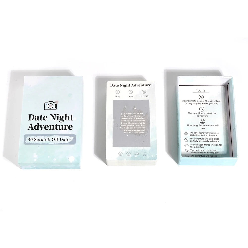 Date Night Adventure - Scratch Off Cards Game, Romantic Couples Gift