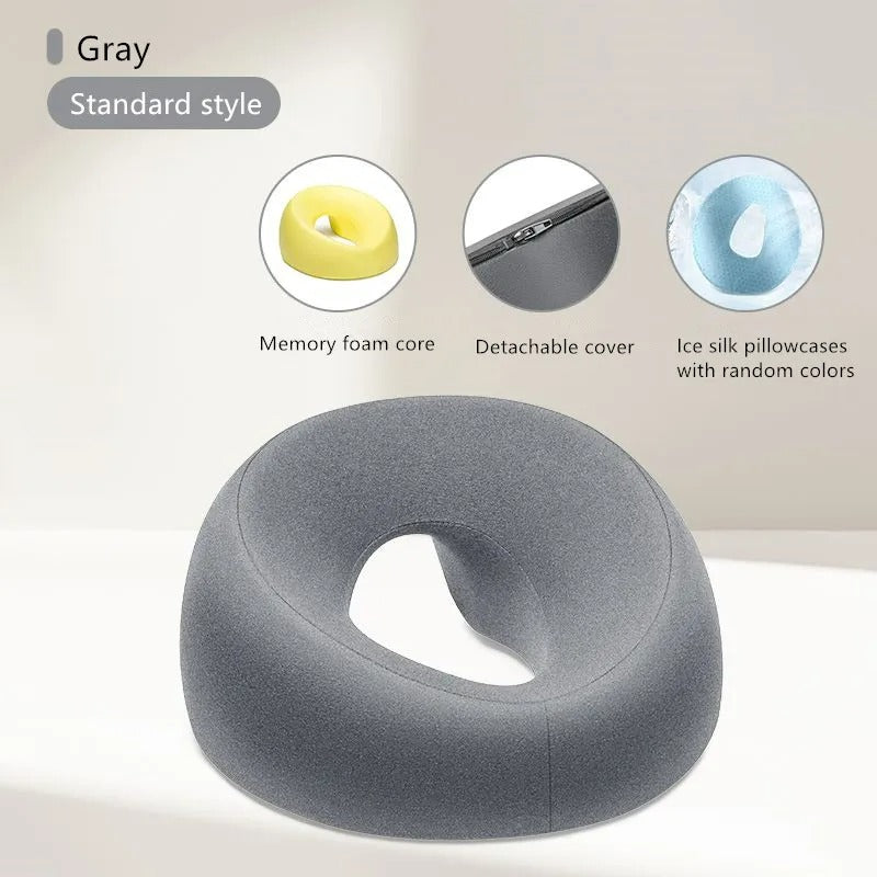 Ergonomic Lying Down Pillow – M-Shaped Memory Foam Headrest